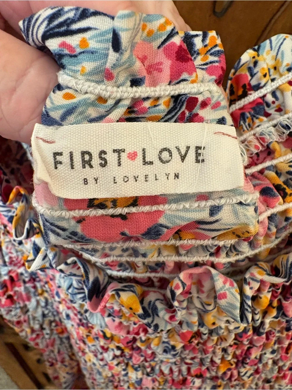 First Love Pink Multi Floral Smocked Mini Dress